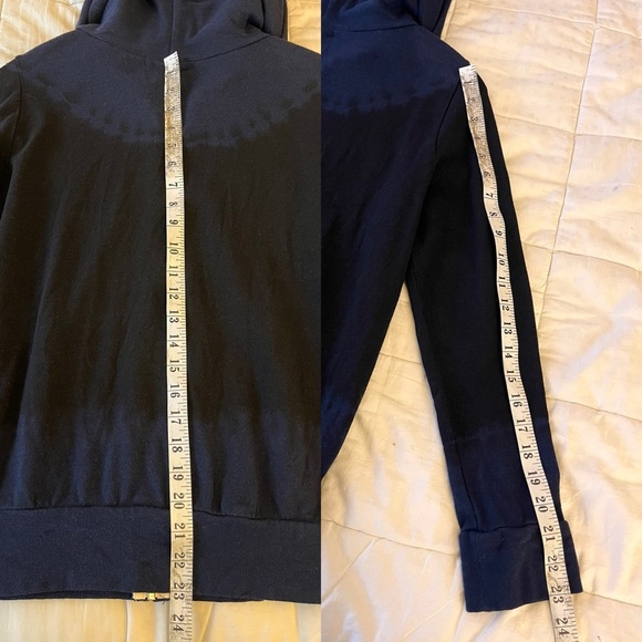 NWT Monroe Black Out Tie Dye Zip Up Hoodie S Navy Blue - Picture 11 of 12